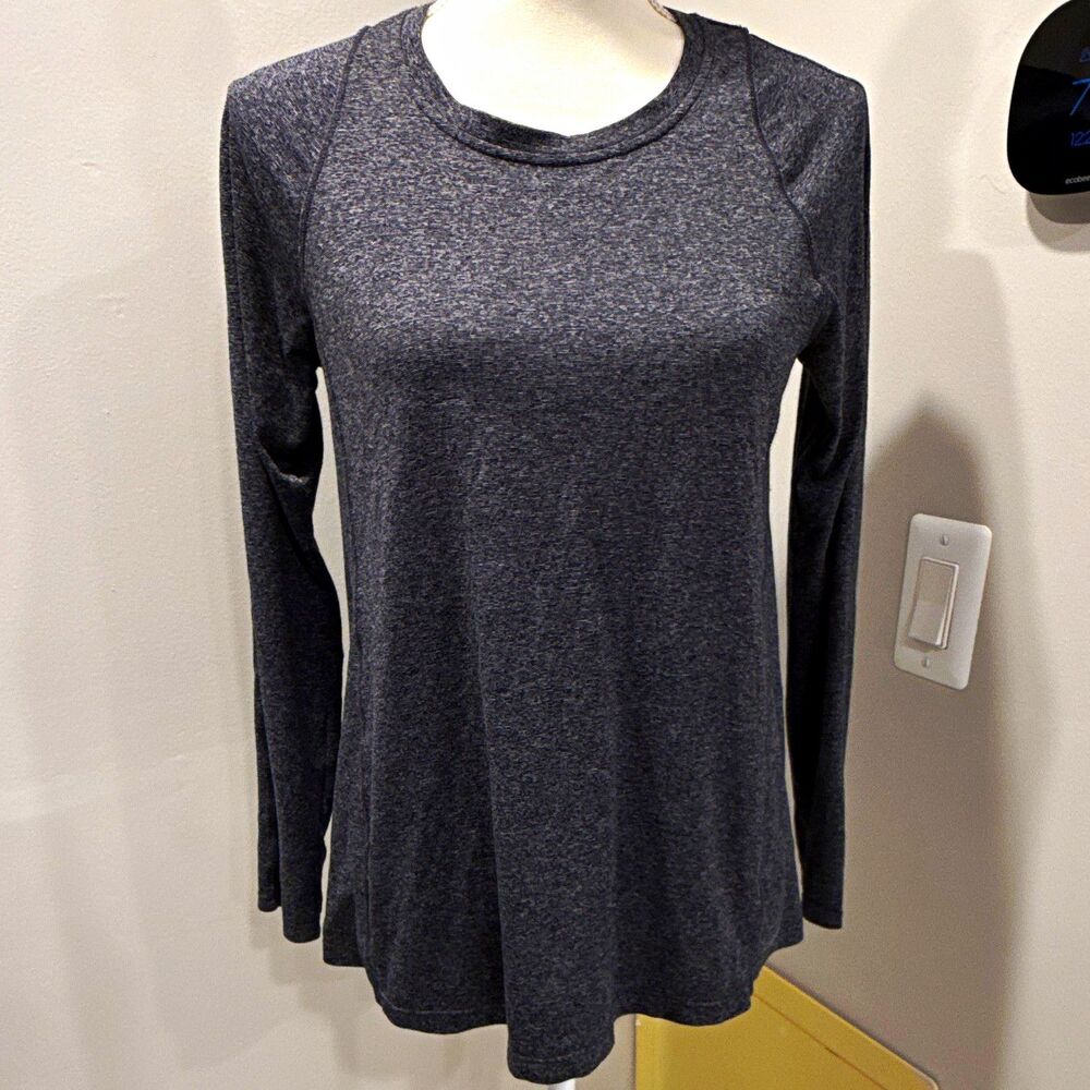 Calvin Klein Performance Quick Dry Top Womens S Gray Long Sleeve Crew Athletic